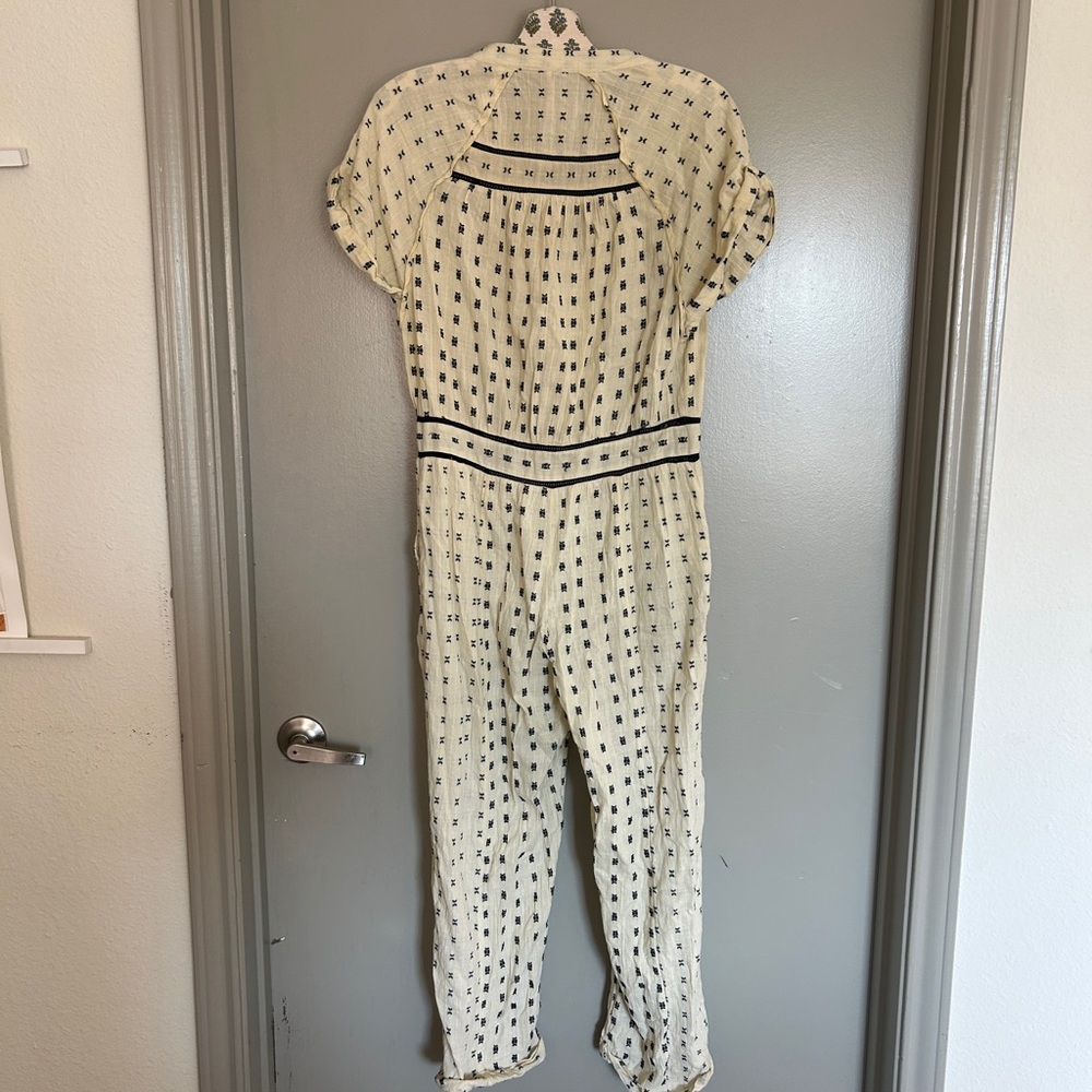 Free People Cotton Cream Jumpsuit with Black Pattern - Picture 8 of 11